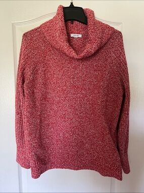 Nine West Red Marled Cowl Sweater